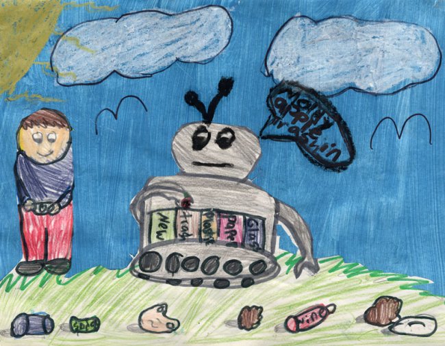 Niños dibujan cómo imaginan que será el futuro